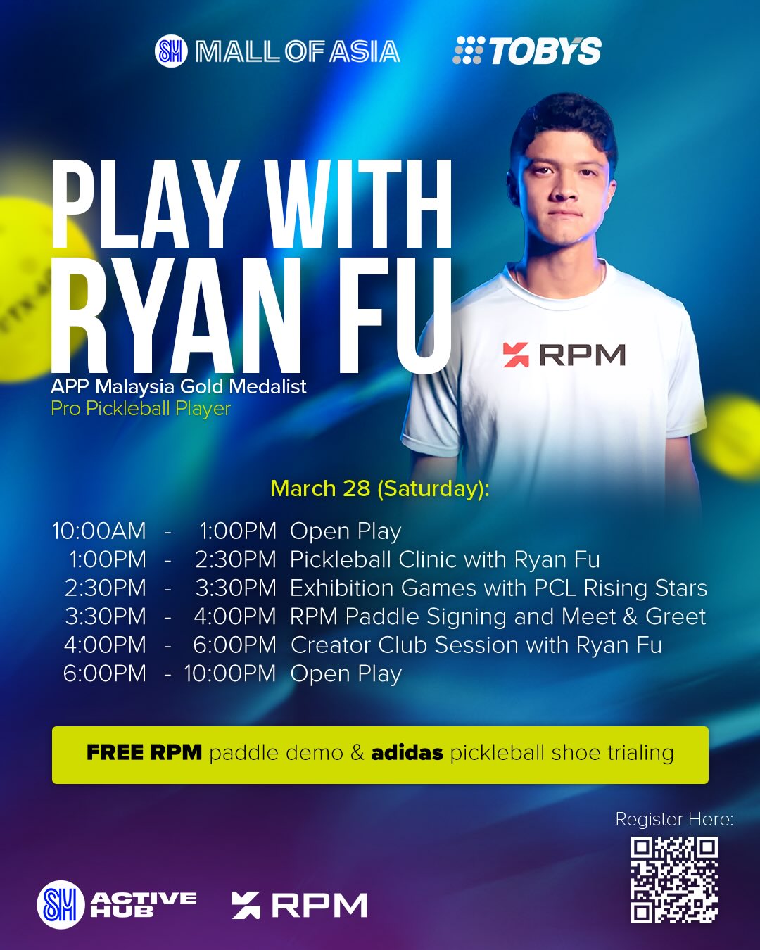 Ryan Fu Rally & Rise: Pickleball Takes Over SM Mall of Asia This Weekend ...
